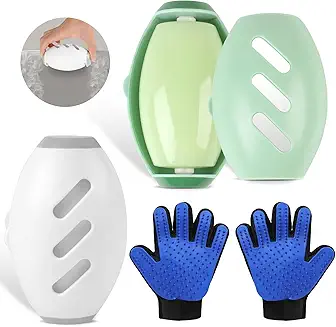 Reusable pet hair remover lint roller and grooming gloves